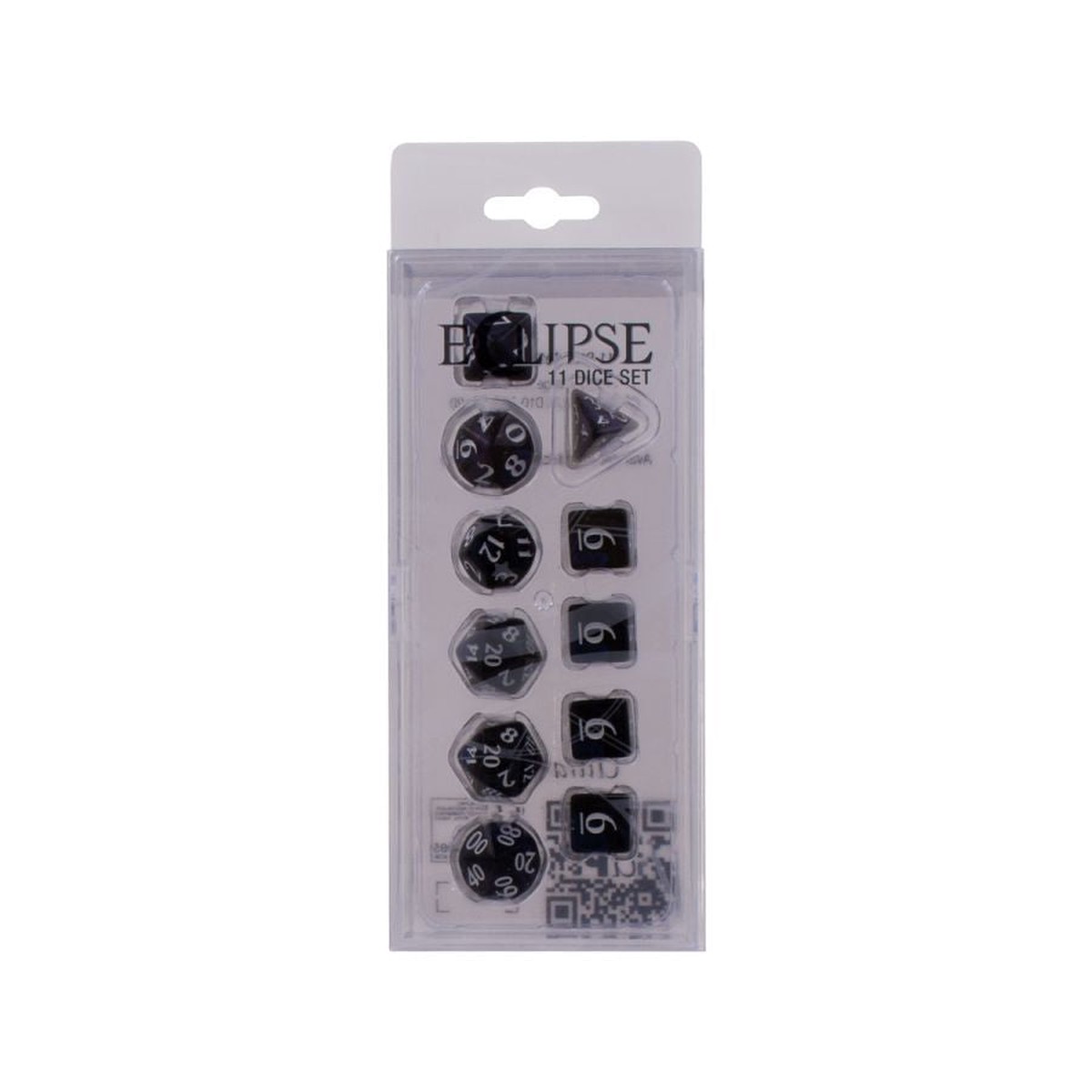 ULTRA PRO: 11CT POLYHEDRAL DICE: ECLIPSE JET BLACK